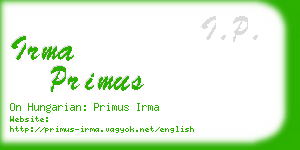 irma primus business card